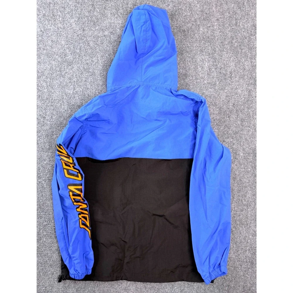 Santa Cruz Skateboards Anorak Windbreaker Jacket Mens‎ Small Blue Black Orange